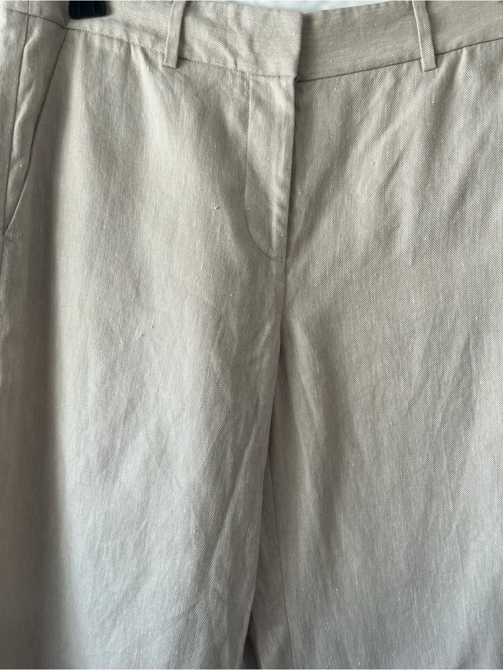 Wide-Leg High-Rise Trousers in Light Beige - Picture 7 of 9